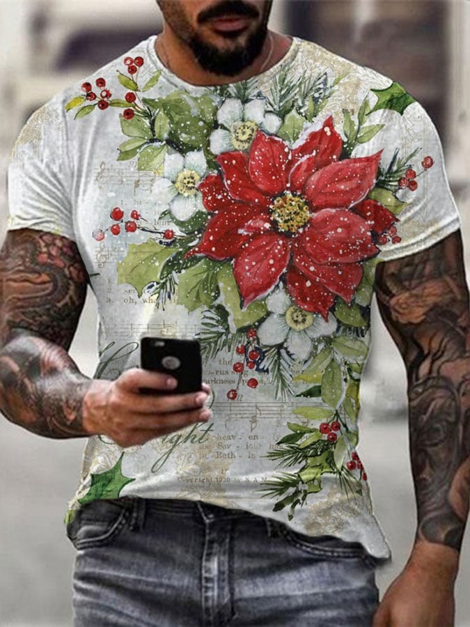 Vintage Christmas Print T-Shirt