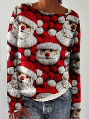Christmas Print Knit Pullover Sweater