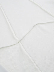 Solid Rib Seam Detail Long Sleeve Knit
