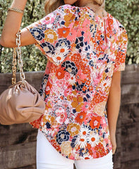 Floral Print Flutter Sleeve Top