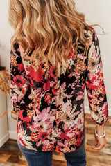 Floral Buttoned 3/4 Sleeve Shirt