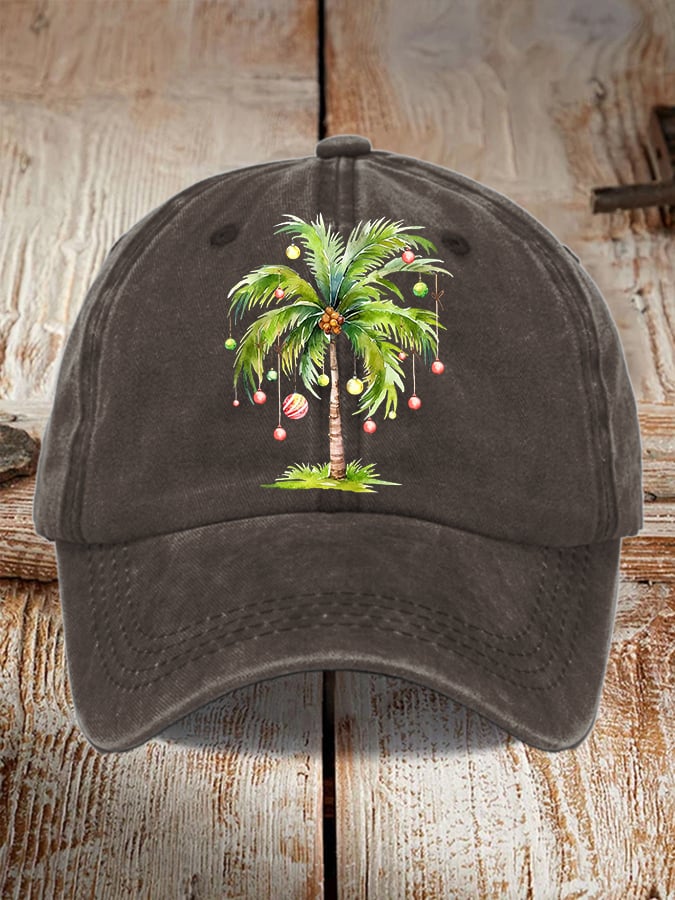 Casual Christmas Palm Tree Print Baseball Cap