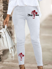 Christmas Cross Print Leggings