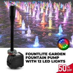 50% OFF | Fountlite Garden Fountain Pump with 12 LED Lights