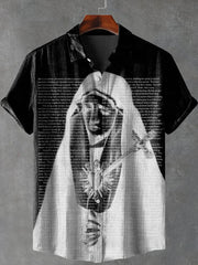 Vintage Dark Christ Our Lady Casual 100% Cotton Shirt