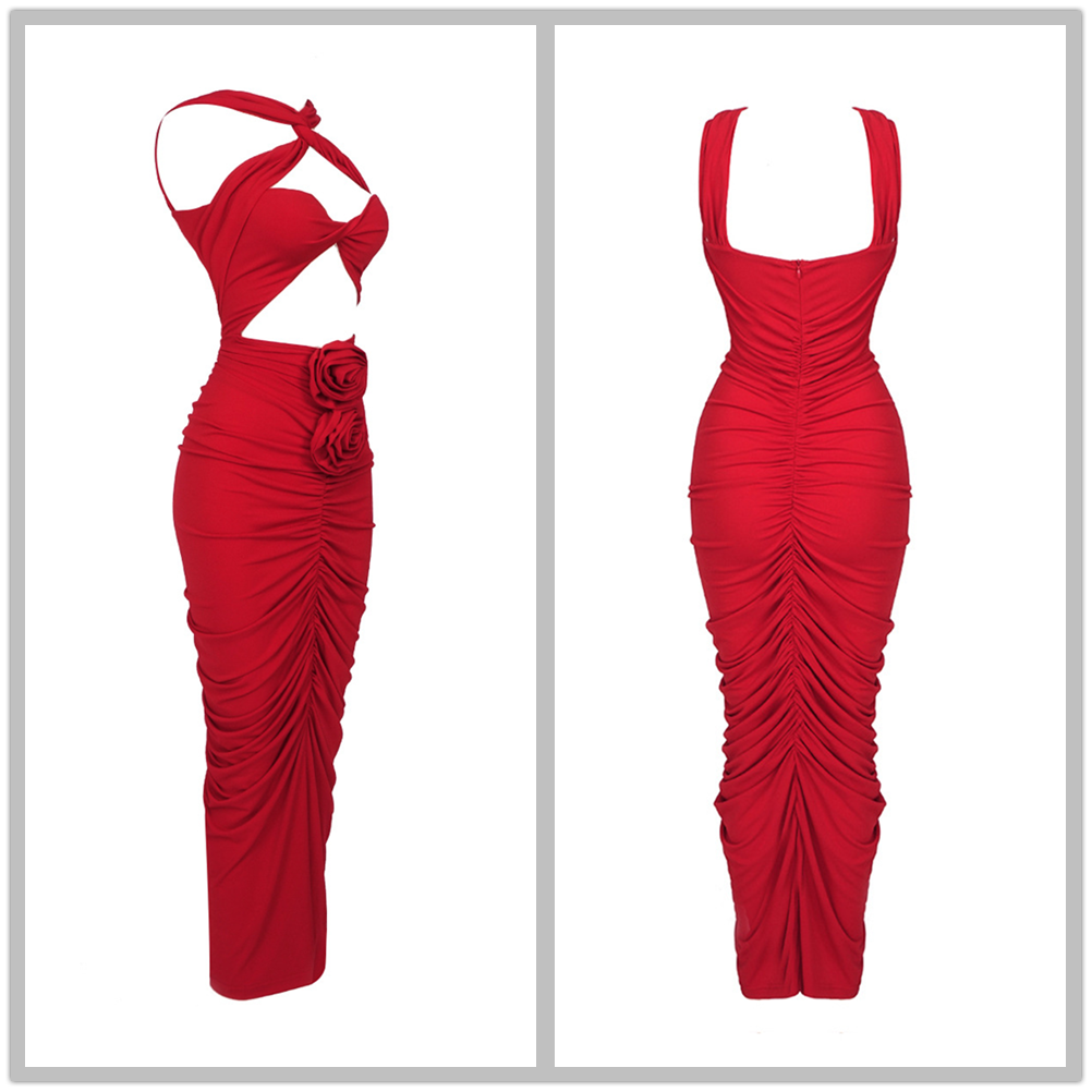 The Hottest Ruched Midi Dress
