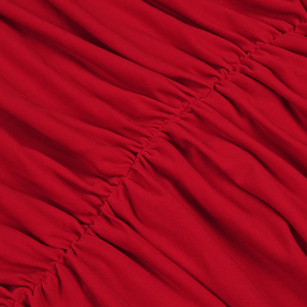 The Hottest Ruched Midi Dress