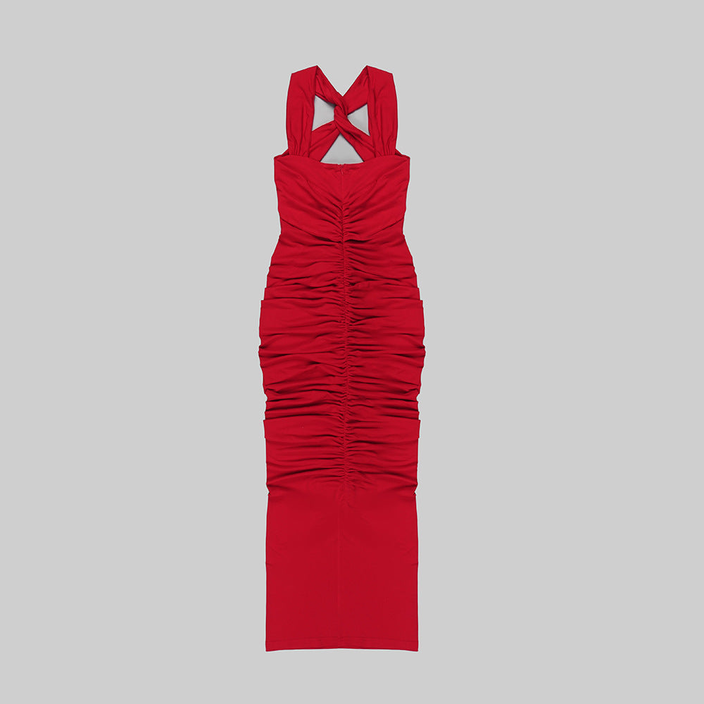 The Hottest Ruched Midi Dress