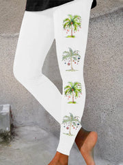 Casual Merry Chrismas Printed Leggings