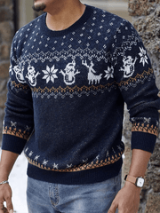 Christmas Pattern Color Block Sweater