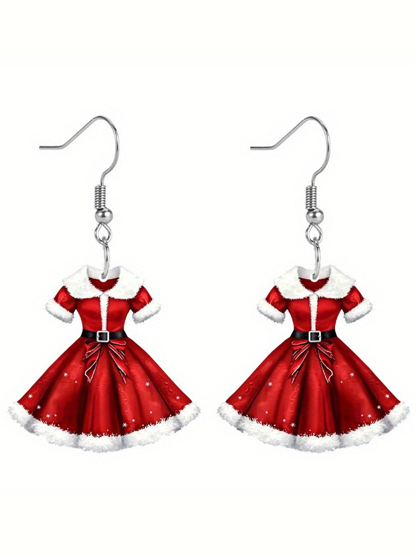 Christmas Princess Dress Acrylic Earrings