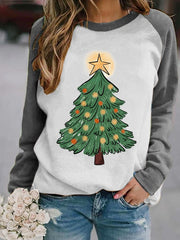 Christmas Tree Print Sweatshirt
