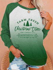 FARM FRESH Christmas trees Print Sweatshirt