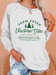 FARM FRESH Christmas trees Print Sweatshirt