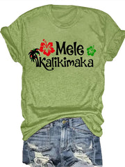 Hawaiian Christmas Mele Kalikimaka Hibiscus T-Shirt