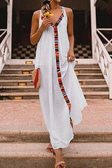 Casual Geometric Split Joint Sling Maxi Dresses