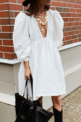 Fashion Sexy Solid Split Joint V Neck Princess Dresses