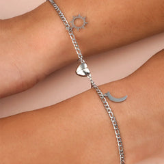 Magnetic couple heart bracelet