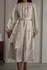 Elegant Floral Frenulum O Neck A Line Dresses