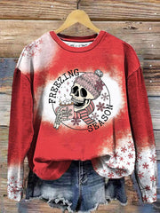 Christmas It's Freezing Season Print Sweatshirt