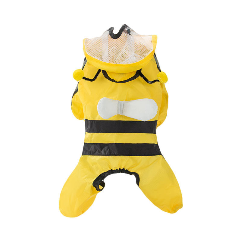 Puppy Dog Pet Raincoat Yellow Bee Cute