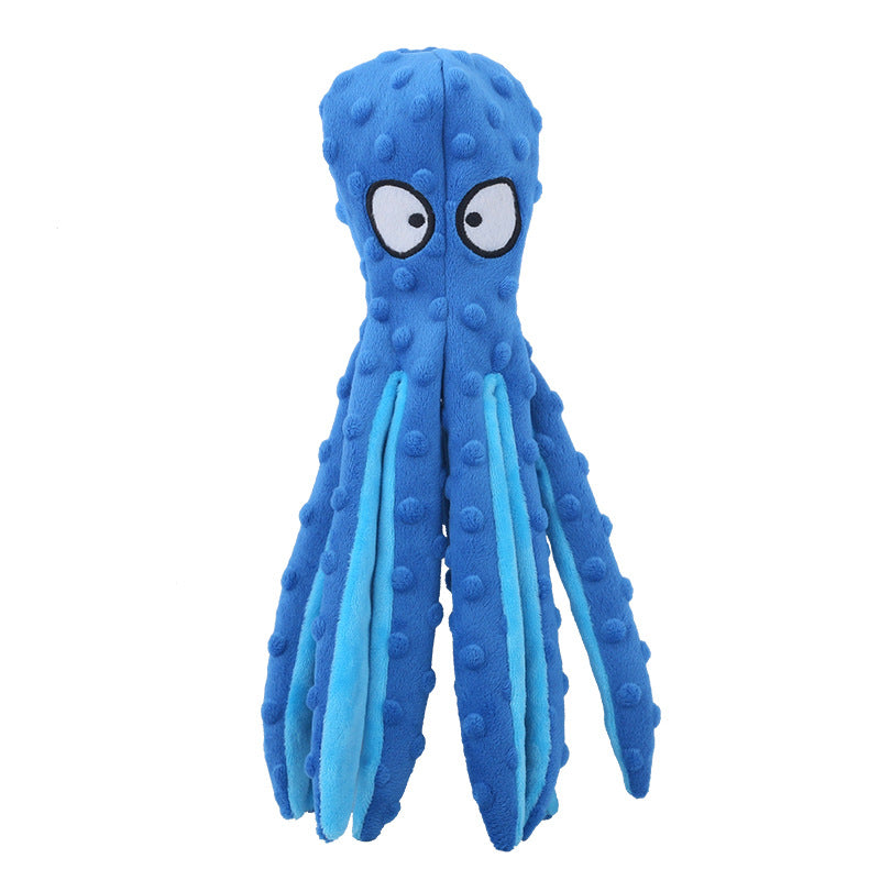 Pet Unstuffed Plush Toy Octopus Crinkle Paper Squeaker