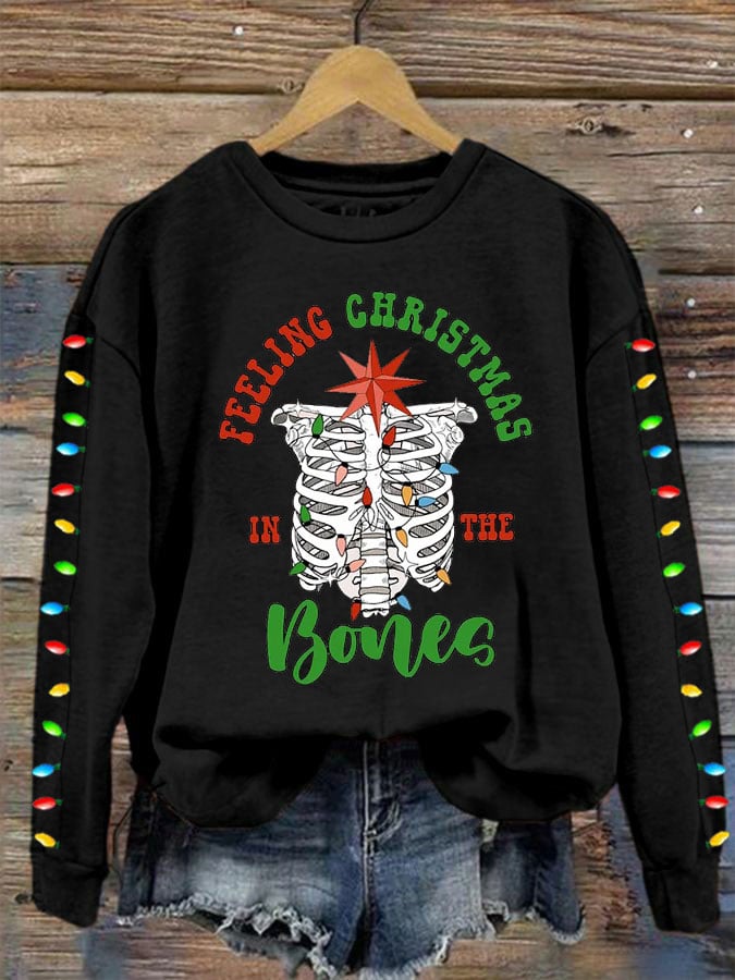 Feeling Christmas In The Bones Dead Inside But It's Christmas Print Sweatshirt