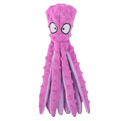 Pet Unstuffed Plush Toy Octopus Crinkle Paper Squeaker