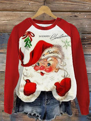 Christmas Santa Believe Print Sweatshirt