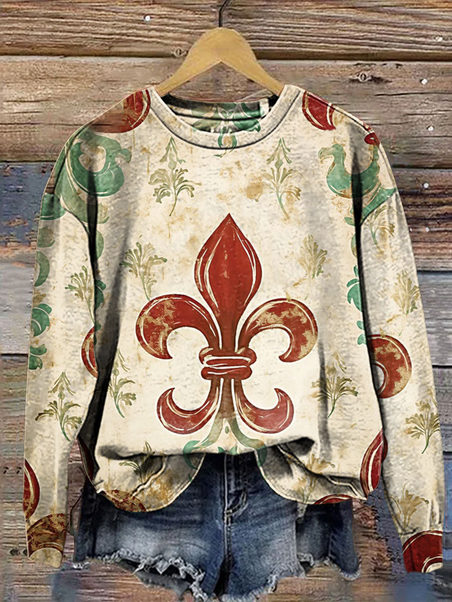 Vintage Christmas Art Print Casual  Sweatshirt