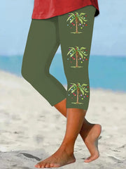 Christmas Palm Tree Holiday Leggings