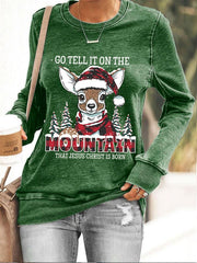 Christmas Tell It Printed Sweatshirt