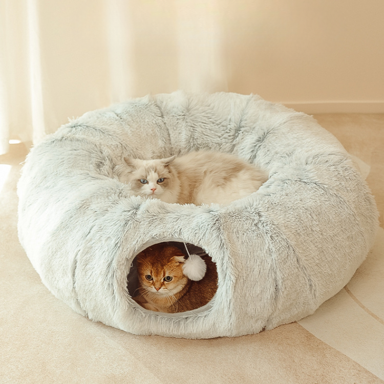 Cat Tunnel Bed Collapsible with Central Mat