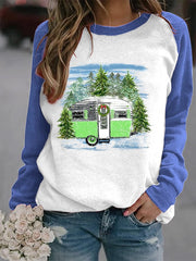 Merry Christmas Tree Print Sweatshirt