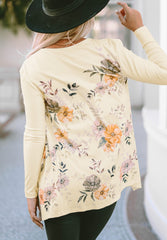 Floral Ribbed Knit Cardigan