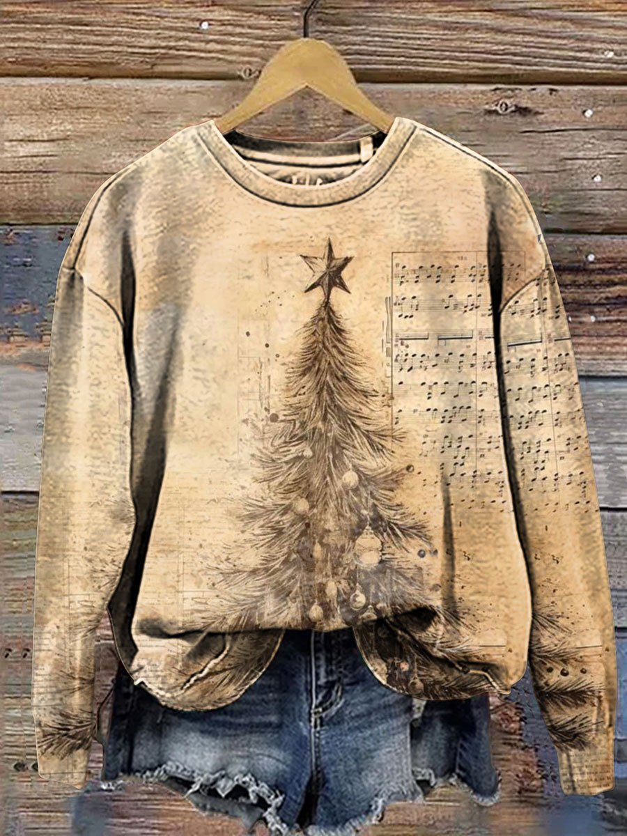 Vintage Christmas Art Print Casual  Sweatshirt