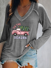 Christmas Tree 'Tis The Season' Print Long Sleeve T-Shirt