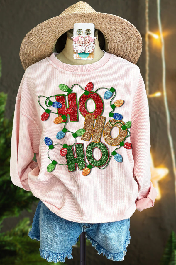 Vintage Corduroy Contrasting Christmas Top