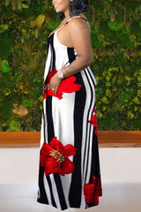 Stripe Pocket Side Cami Maxi Dress