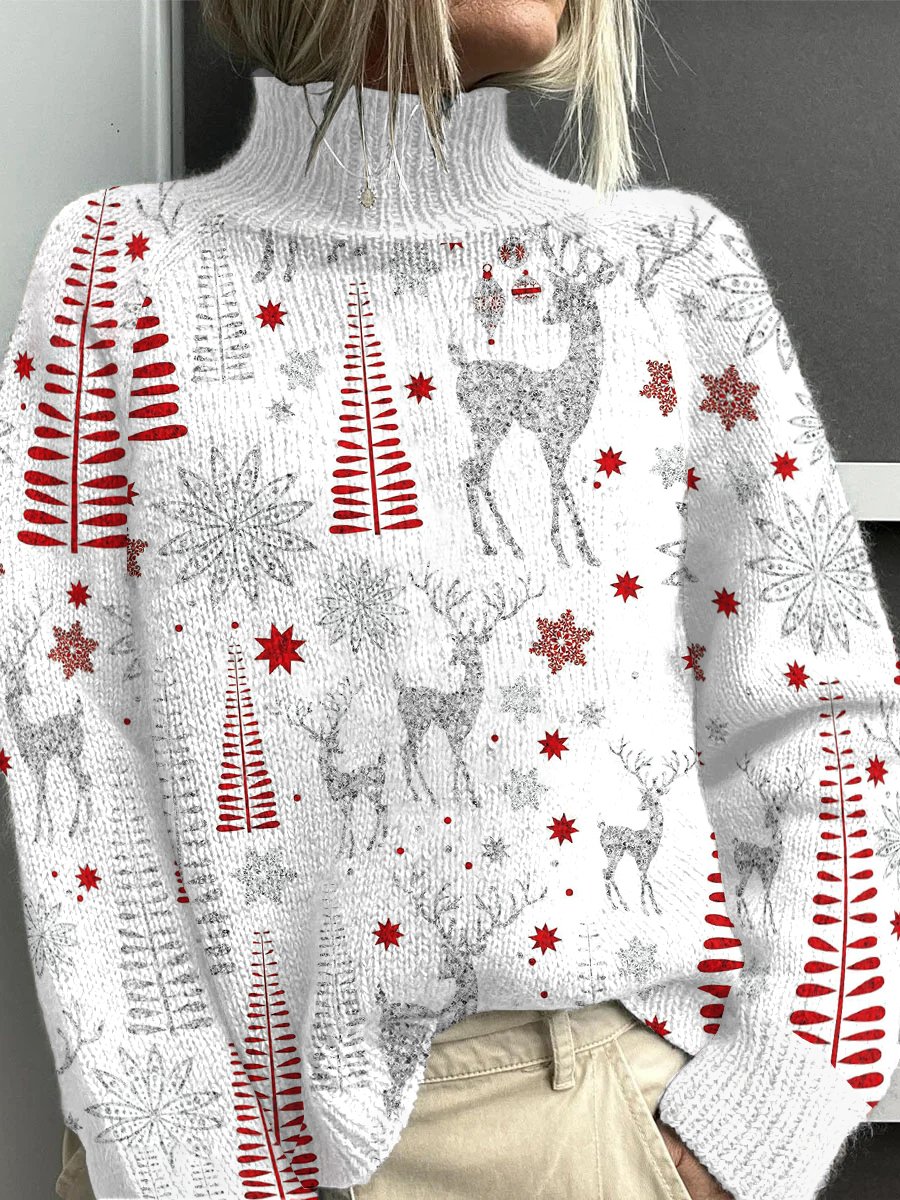 Christmas Knitted Turtleneck Sweater