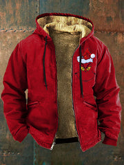 Christmas Retro Printed Christmas Plush Jacket