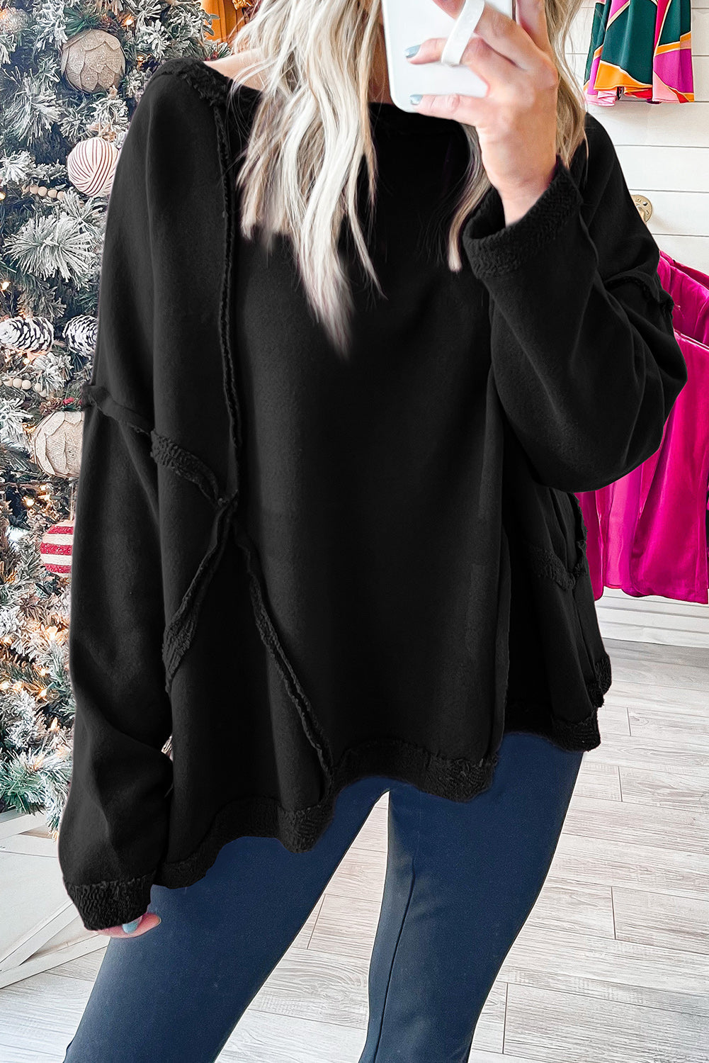 Exposed Seam Oversized Sweatshirt