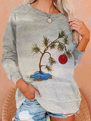 Charlie Brown Christmas tree printed casual sweatshirt