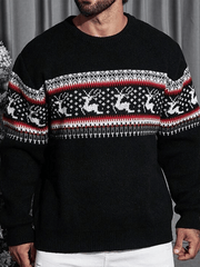 Christmas Pattern Color Block Sweater