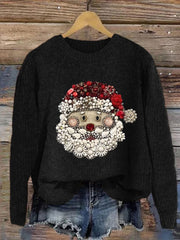 Women's Jewelry Santa Print Casual Sweater