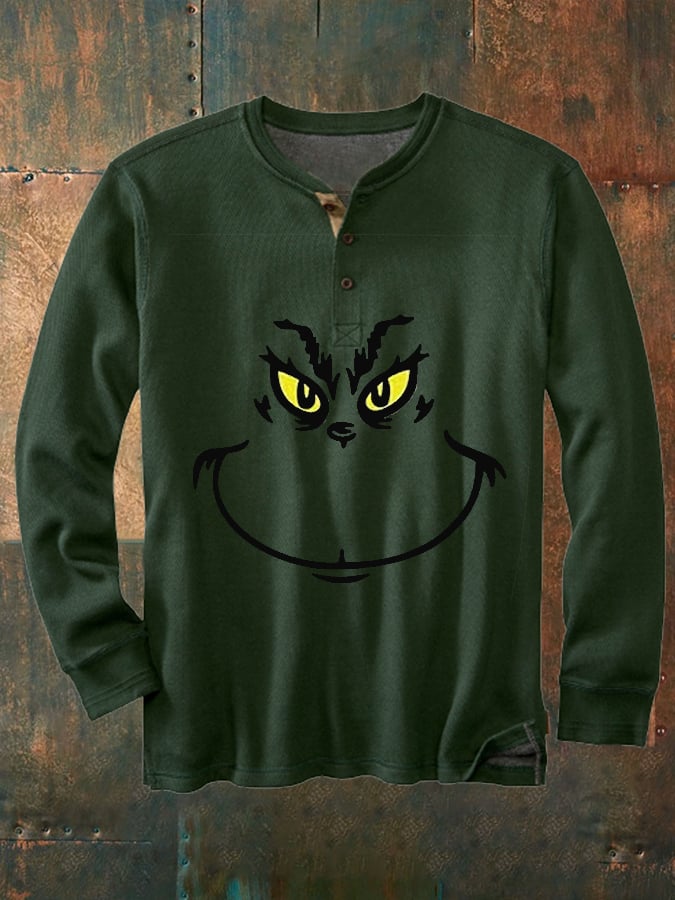 Christmas Funy Face Print Casual Sweatshirt