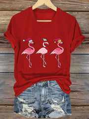 Christmas Flamingo Long Sleeve T-Shirt