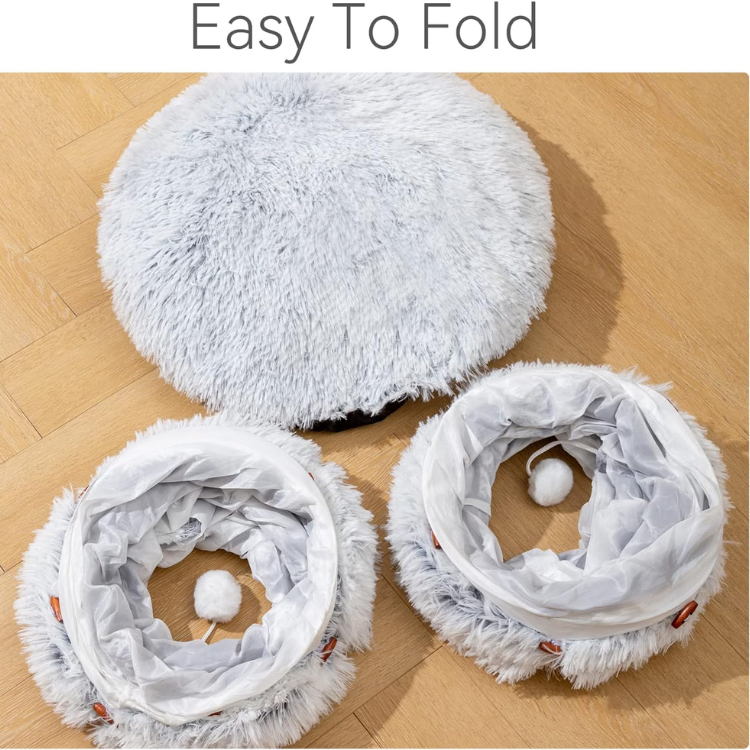 Cat Tunnel Bed Collapsible with Central Mat