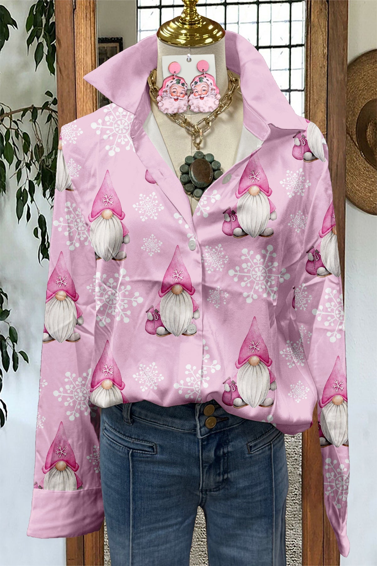 Fresh Christmas Santa Claus Print Shirt