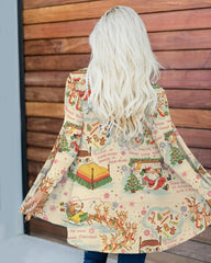 Vintage Christmas Print Loose Cardigan